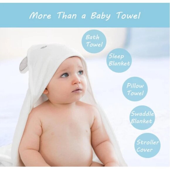 Ultra-Soft Microfiber Hooded Baby Towel & Robe - Unisex - Newborn to 3 Years - Picture 6 of 7